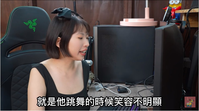 江宛庭点评其他徵选者。（图／江宛庭是二垒妹YouTube）