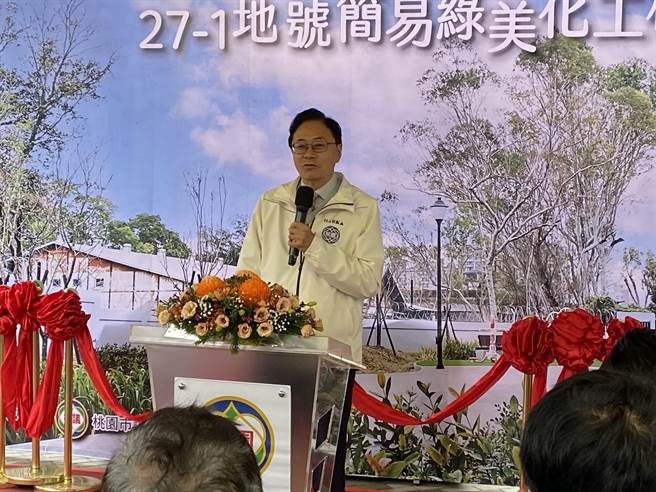 桃园市长张善政今下午出席活动后，分享他在行政院会提出的重点。（蔡明亘摄）