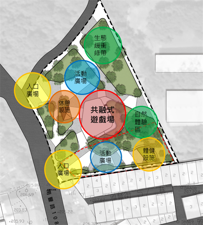 平镇公二-2公园未来全区规画构想图。（工务局提供／蔡明亘桃园传真）