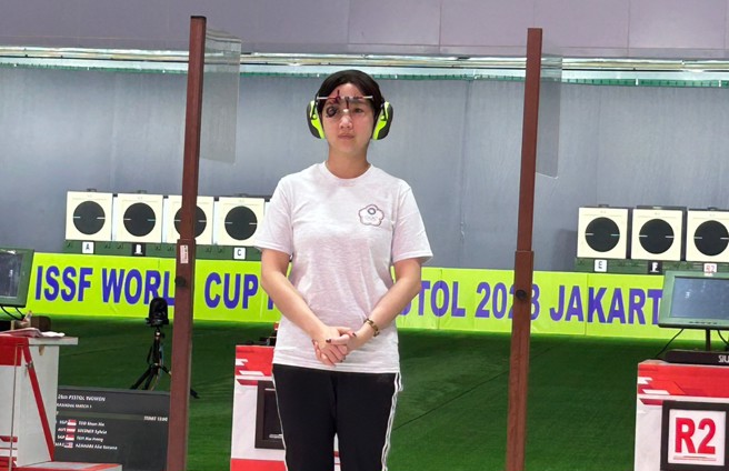 台灣射擊女將吳佳穎在獎牌排名賽表現失常，僅以第4名作收。（陳士魁提供）