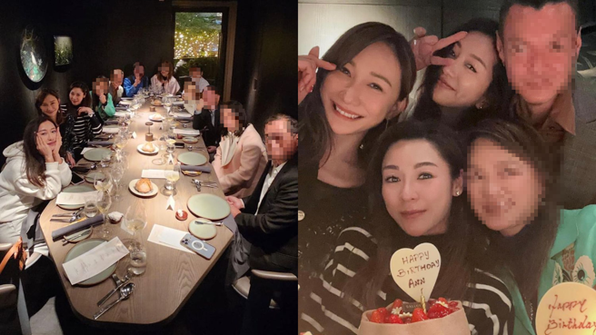 王秀琳(左图1)和女星何紫纶(右图后1)、陆诗韵(右图前2)是闺密。(图/何紫纶、陆诗韵 IG)