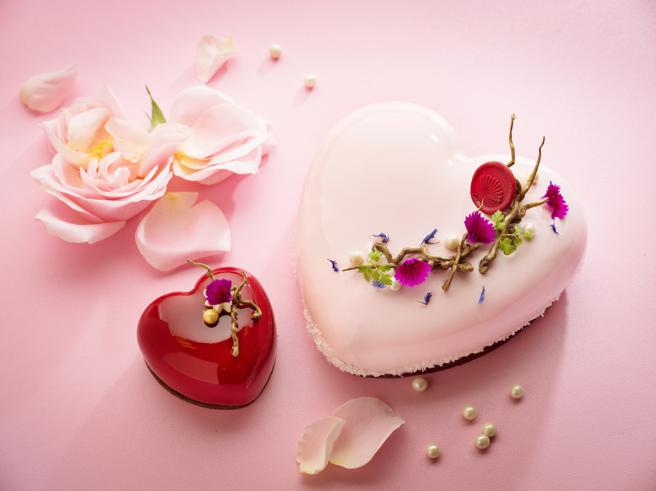 文华饼房2月6日起推出「心心相印」情人节限定蛋糕。（台北文华东方酒店提供）
