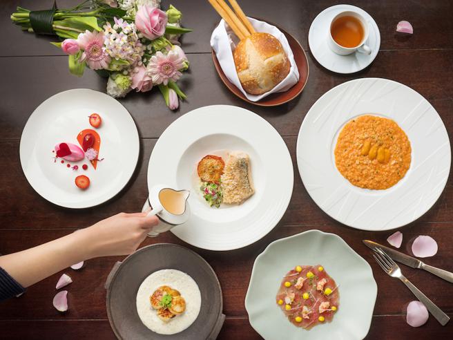 Bencotto义大利餐厅于2月11、12日午、晚间及14日晚间推出5道式情人节套餐。（台北文华东方酒店提供）