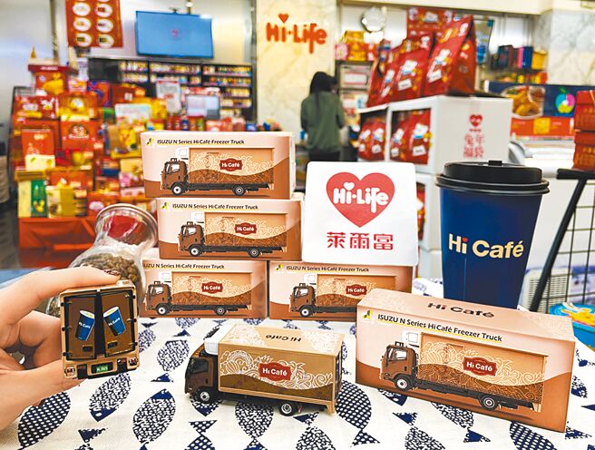 莱尔富携手Tiny台湾微影推超商独家限量Hi Cafe模型纪念车，2月1日于Hi-Life VIP APP已正式开卖。图／莱尔富提供