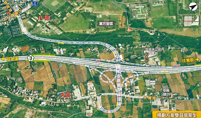 国道3号增设桃园八德交流道。图为示意图。（高公局提供／陈梦茹桃园传真）