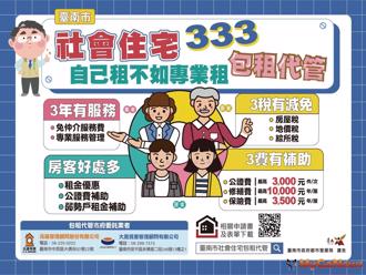 台南包租代管「3稅減免、3費補助、3年服務」