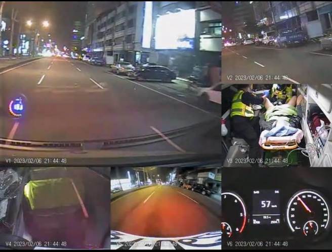 台中市大里区怀孕35周刘姓孕妇6日晚间腹痛不止且婴儿胎头露出，台中市消防局获报立即派前救护人员前往，未料送医途中新生儿已迫不及待出世，成功在救护车上接生。（台中市消防局提供／潘虹恩台中传真）