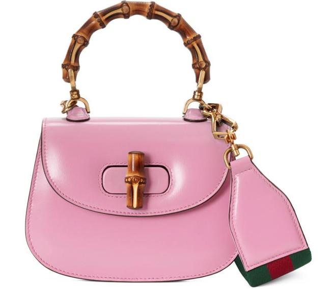 Gucci Bamboo 1947 粉色迷你手提包，11萬7300元。（Gucci提供）