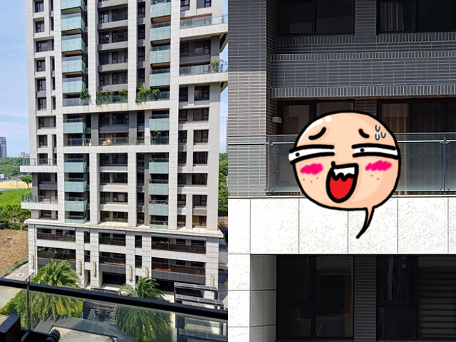 一名網友在對面大樓某戶住家的陽台發現一具「麥當勞叔叔」，叔叔當時坐在椅子上欣賞高樓美景，讓網友笑說是在「沉浸式退休」。（翻攝自臉書「路上觀察學院」）