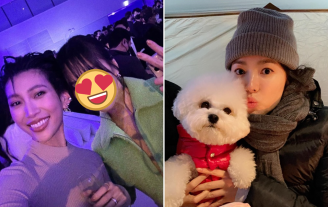 台湾KOL莫莉圆梦与宋慧乔合照。（图／IG@molly_chiang、kyo1122）