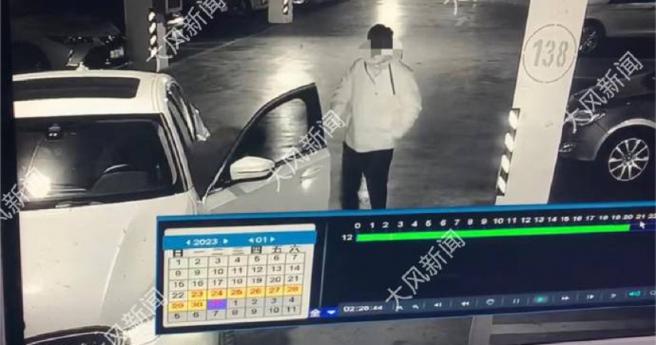 男子喝酒后在小区停车场停车，结果遭到警察取缔。（图／翻摄自微博）