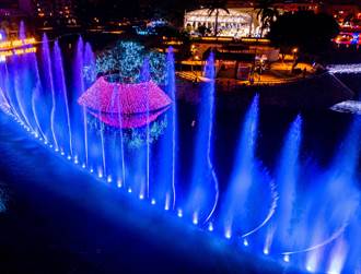 3D水舞點亮土耳其藍 屏東燈節為土耳其震災祈福