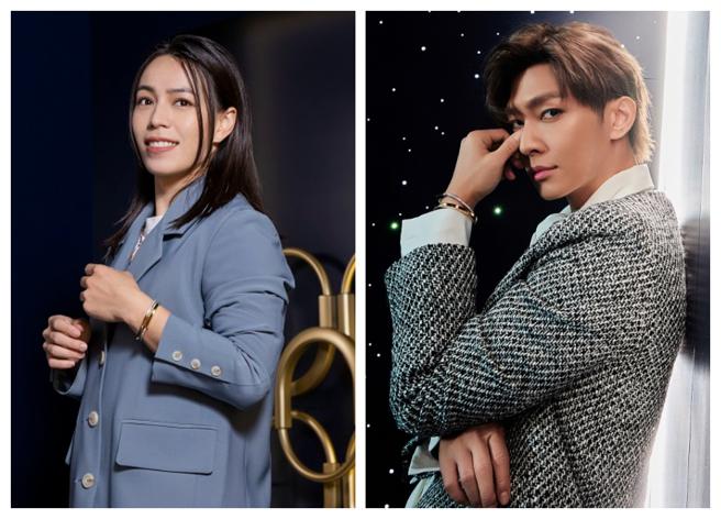 炎亚纶、郭婞淳佩戴TIFFANY的LOCK手鐲， 以情锁栓住爱情。（TIFFANY提供）