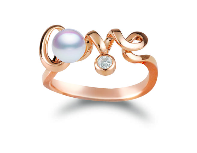 MIKIMOTO Love Collection 18K珍珠钻戒，3万5000元。 （MIKIMOTO提供）