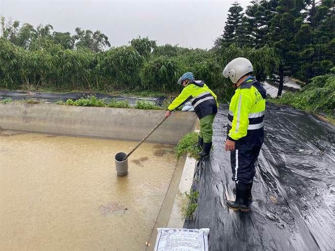 梅雨锋面来临前启动莲花生态滞洪池蓄留雨水功能。（水务局提供／蔡明亘桃园传真）