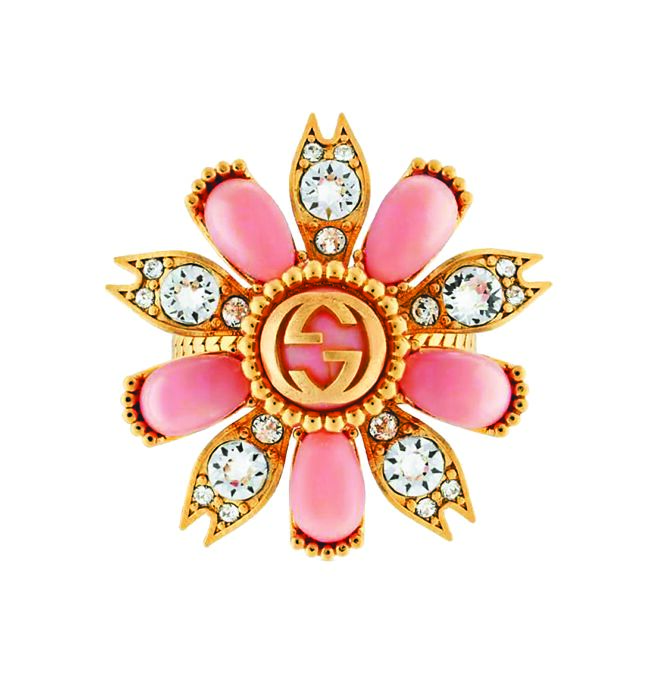 Gucci Interlocking G花卉戒指，1万8600元。（Gucci提供）