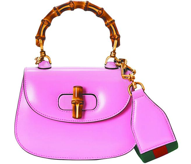 Gucci Bamboo 1947粉色迷你手提包，11万7300元。（Gucci提供）