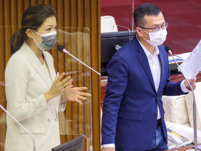 前台北市议员罗智强(右)宣布参选台北市大安区立委，恐在初选与台北市议员锺沛君(左)碰头。(合成图/中时资料照)