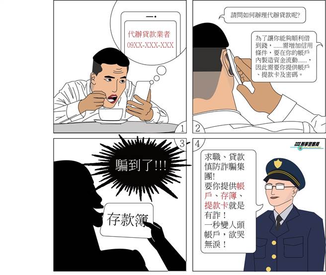 警方提醒假贷款诈骗手法。（翻摄照片／林郁平台北传真）