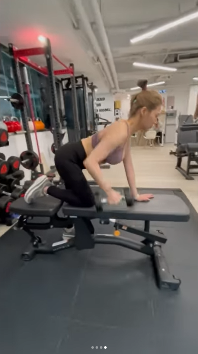 熊熊努力运动维持身材。（图／IG@熊熊）