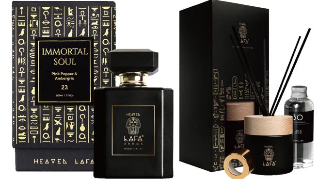 京站獨家HEAVEN LAFA空間擴香150ml、香水50ml，原價3560元，特價2431元。（京站提供）