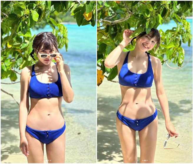 峮峮大方公开比基尼照。（图／IG@qun_04）