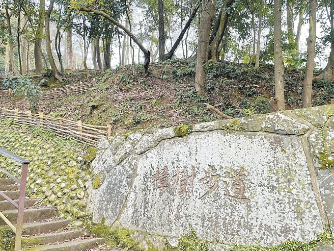 台北市猫空樟树步道「鲁冰花季」自上月15日开展，不过台北市议员王欣仪视察后发现，猫空山区沿途未见任何花海的标示、路线指引，也没有任何宣传海报，樟树步道入口标志更是字迹模糊，完全看不清楚。（台北市议员王欣仪研究室提供／李奇叡台北传真）