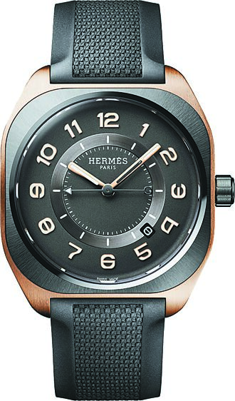 Hermes H08玫瑰金腕錶 陽剛、優雅氣質兼具