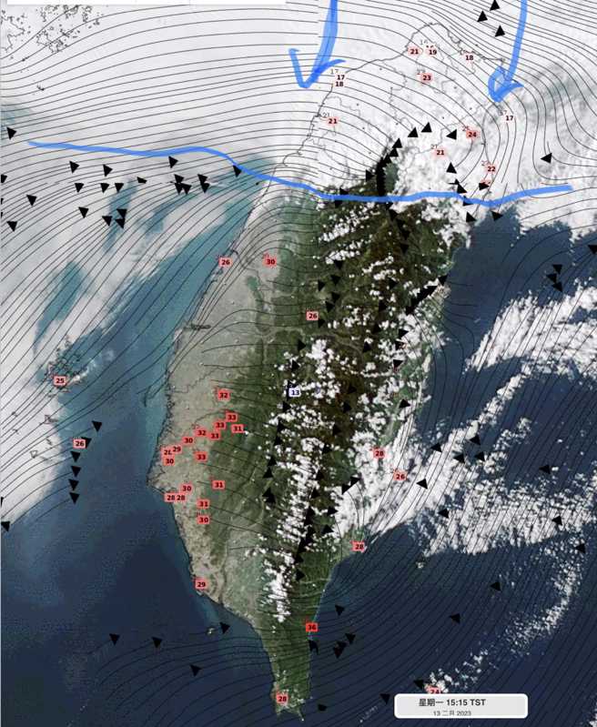 彭启明表示，北部开始变天。(翻摄自彭启明脸书)