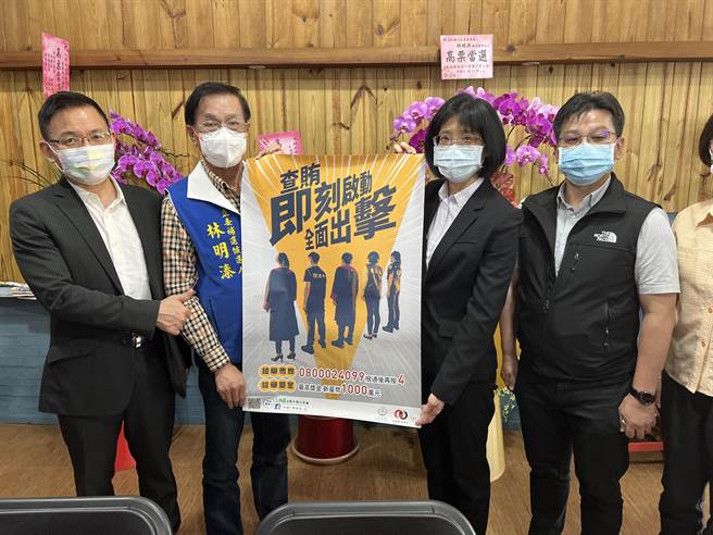 南投地检署检察长张云绮（右二），13日拜访立委候选人林明溱，宣示查贿决心。（林明溱竞总提供／廖志晃南投传真）