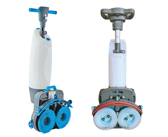 富特自动洗地机商用、家用两款机型公开上市，挥别旧式传统的拖把清洗模式。图／业者提供