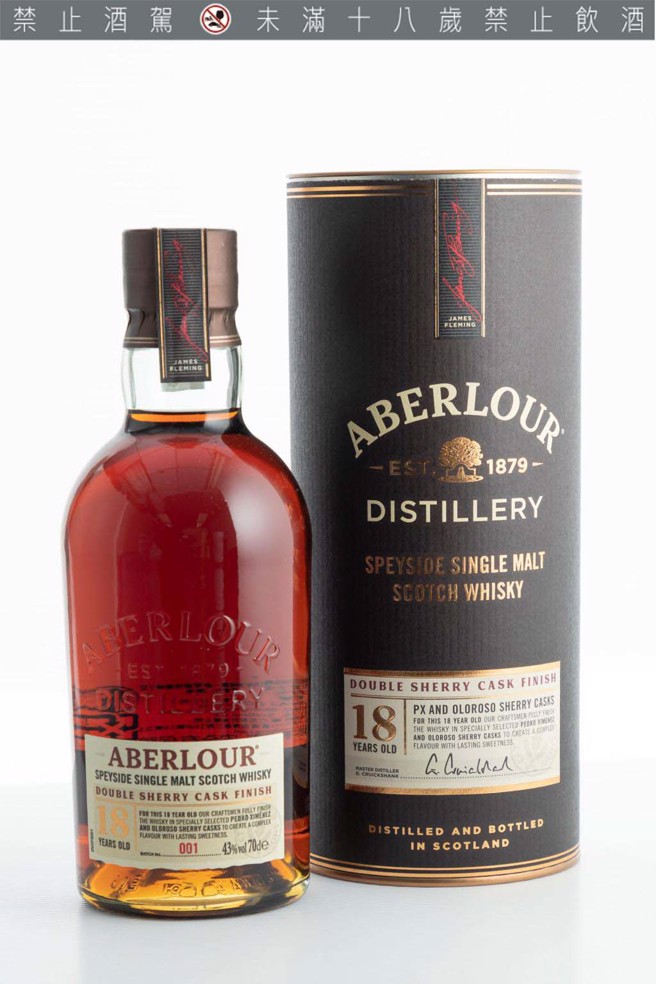 亚伯乐18年威士忌，在《金威奖》名人场盲测获得好评。（Aberlour提供）饮酒过量有碍健康