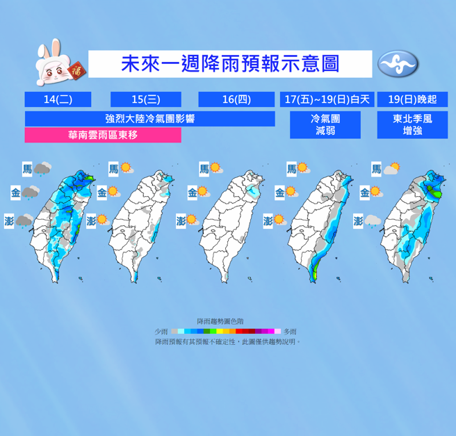气象局分析未来降雨状况。（气象局提供）