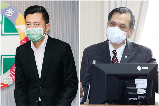 新竹市前市长林智坚的论文抄袭案闹得沸沸扬扬。图为前国安局长陈明通（右）与其指导学生林智坚（左）。（中时资料照／姚志平摄）
