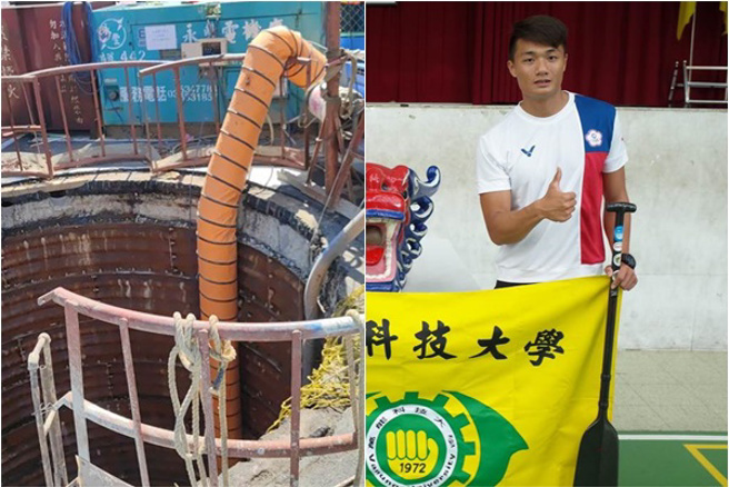 桃園市1名機車騎士連人帶車摔進14米深坑，死者是在2018勇奪亞運金牌的陳俞安。（合併圖，本報系資料照）