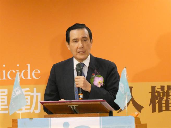 前总统马英九上午受访表达对郭回国民党参选总统的看法。（周志豪摄）