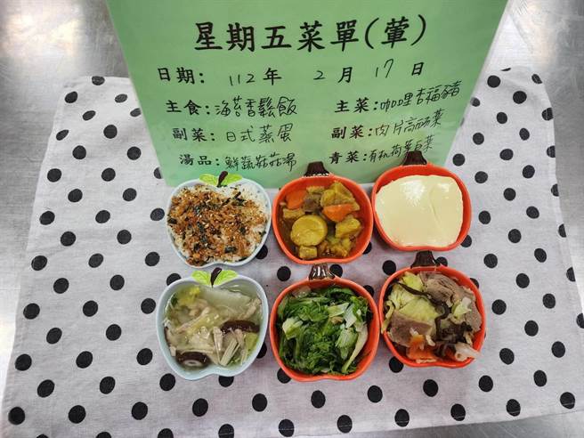 崙雅国小中央厨房供餐。（彰化县政府提供／吴敏菁彰化传真）