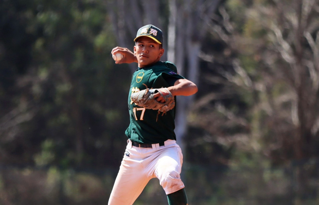 高苑工商张诚恩。（学生棒球联盟提供）