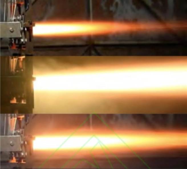 陆媒：中国突破了高超音速飞机的关键技术，军事意义非凡。图为不同模态下呈现的尾焰图。（观察者网）