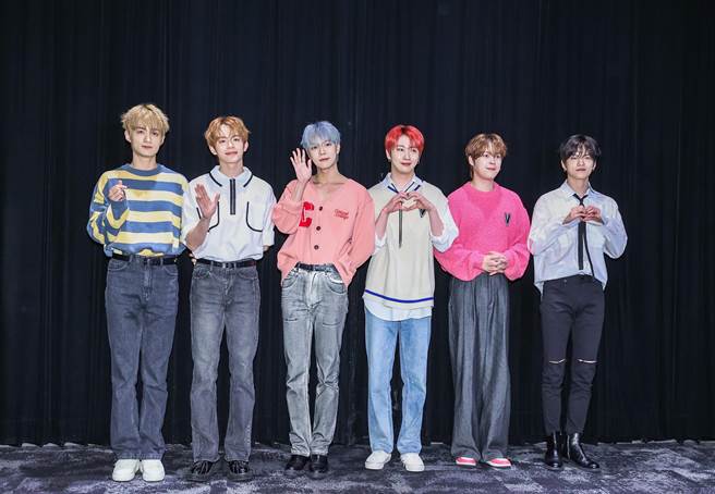 VERIVERY成员勇胜（左起）、冈旻、东宪、 浩荣、延浩、启贤暌违3年再度来台。（罗永铭摄）