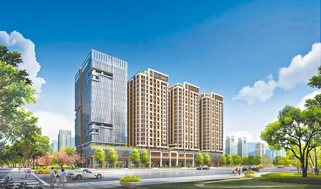 「立信帝国广场」位居产业中央枢纽，匯聚「产业、商务、交通」三大核心。（甲山林提供）