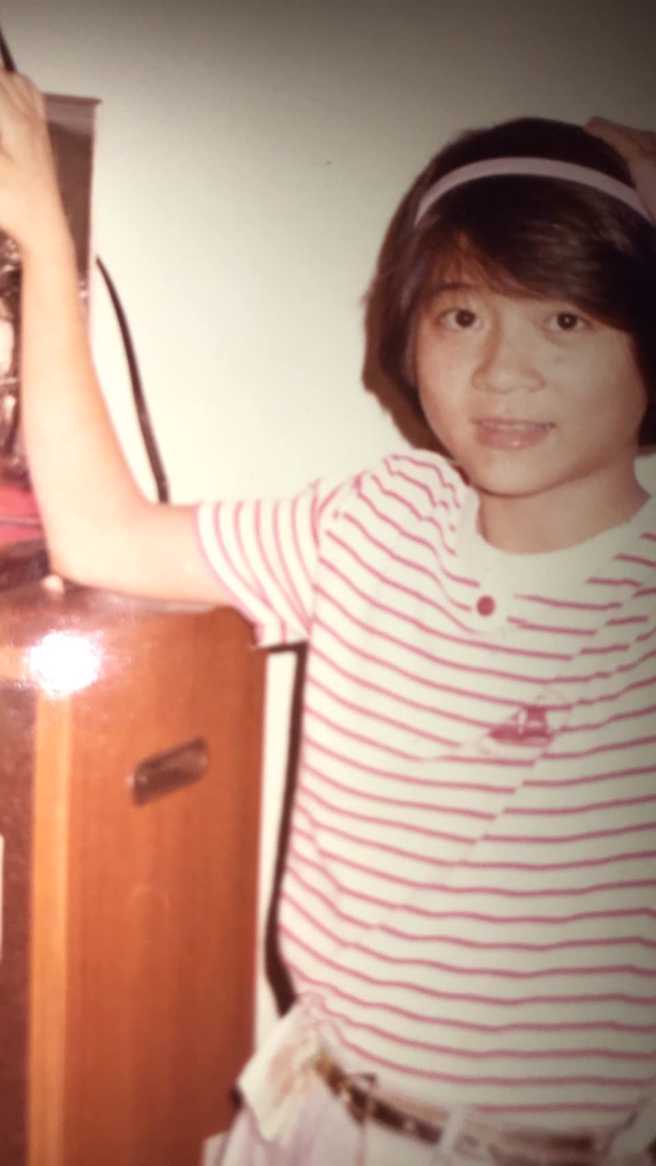 王彩桦国中照被说某些角度像纳豆。（图／FB@王彩桦-台湾滨崎步）