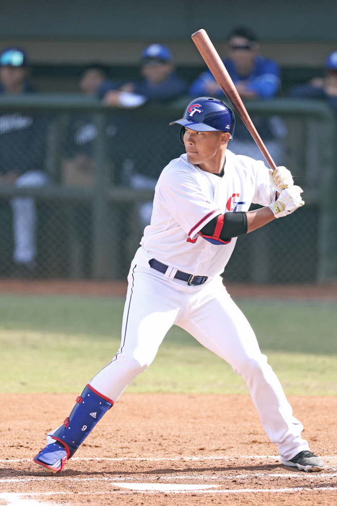 王柏融連2場熱身賽都有安打眼出。（中職提供）
