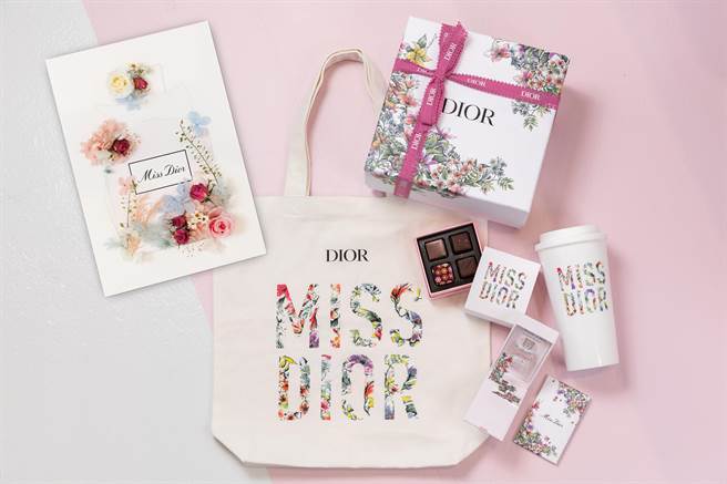 Miss Dior全活动系列赠图，每样商品都极具质感。（Dior提供）