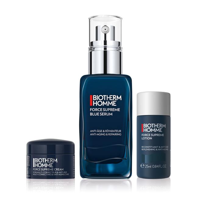新光三越BIOTHERM男仕极量蓝藻精华组，82折特价4400元。（新光三越提供）