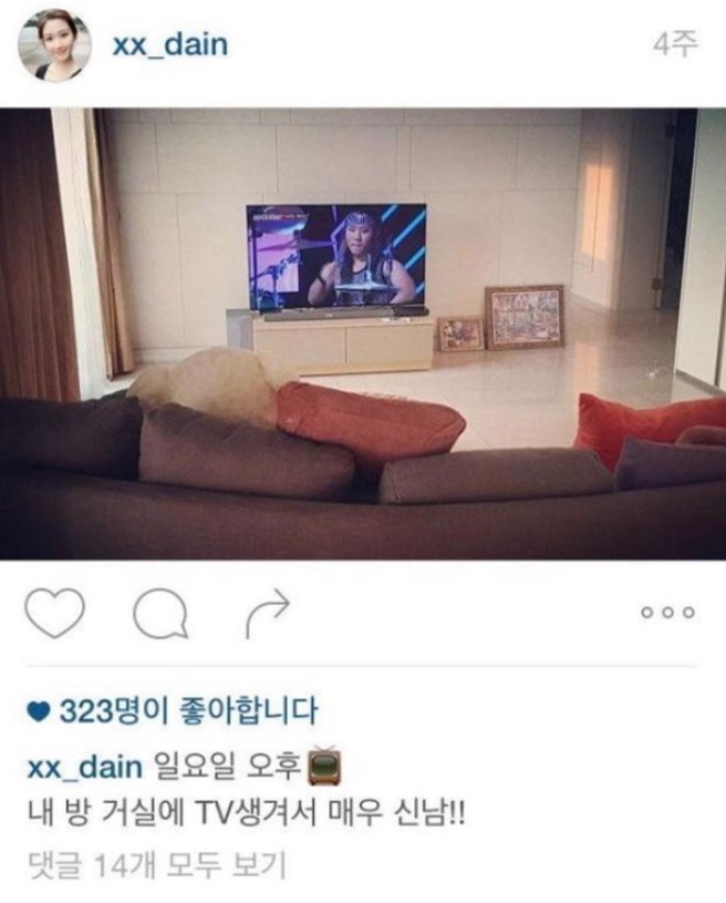 李多寅曾分享家中电视，却遭疑似炫富。（图/IG@xx__dain）