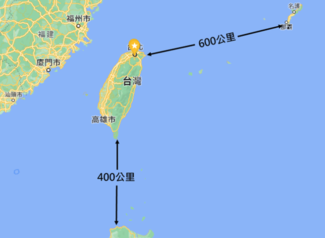 图二：台湾地理位置示意图。（作者提供）