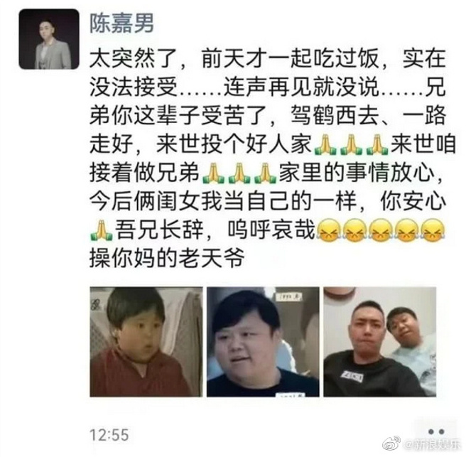 男星陈嘉男证实。（图／微博）