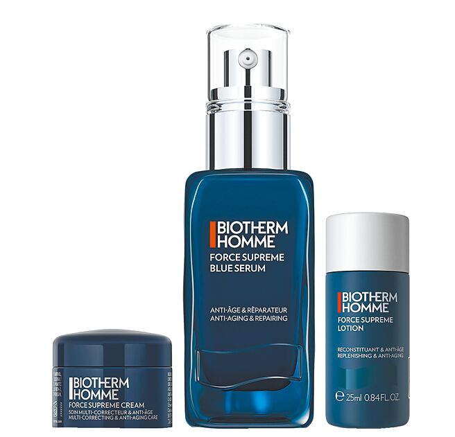 新光三越BIOTHERM男仕極量藍藻精華組，82折特價4400元。（新光三越提供）