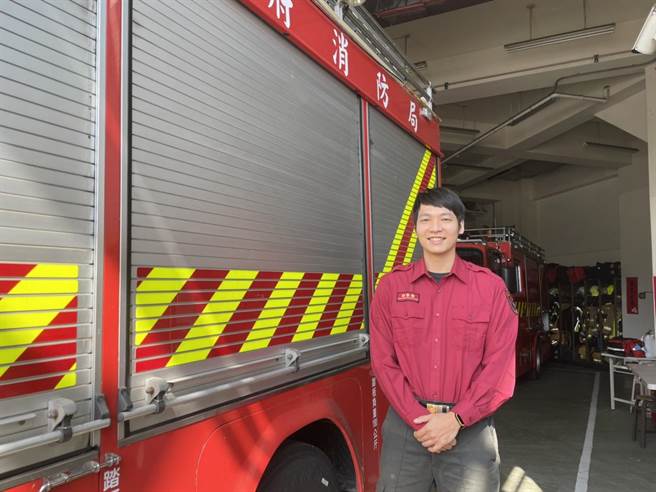 鼓山分队队员林正杰。（洪靖宜摄）